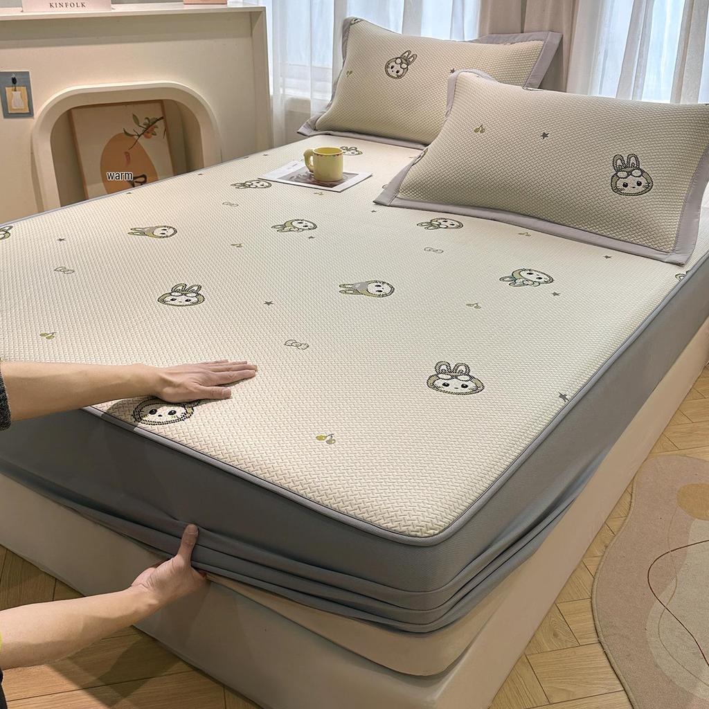 A-Class Mother & Baby Ice Silk Cooling Mat Set – Machine Washable Jacquard 4-Piece Set