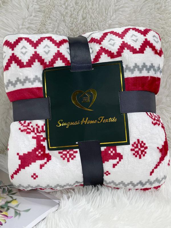 Double-Layer Flannel Blanket Christmas Edition Thickened Lambswool Sofa Throw
