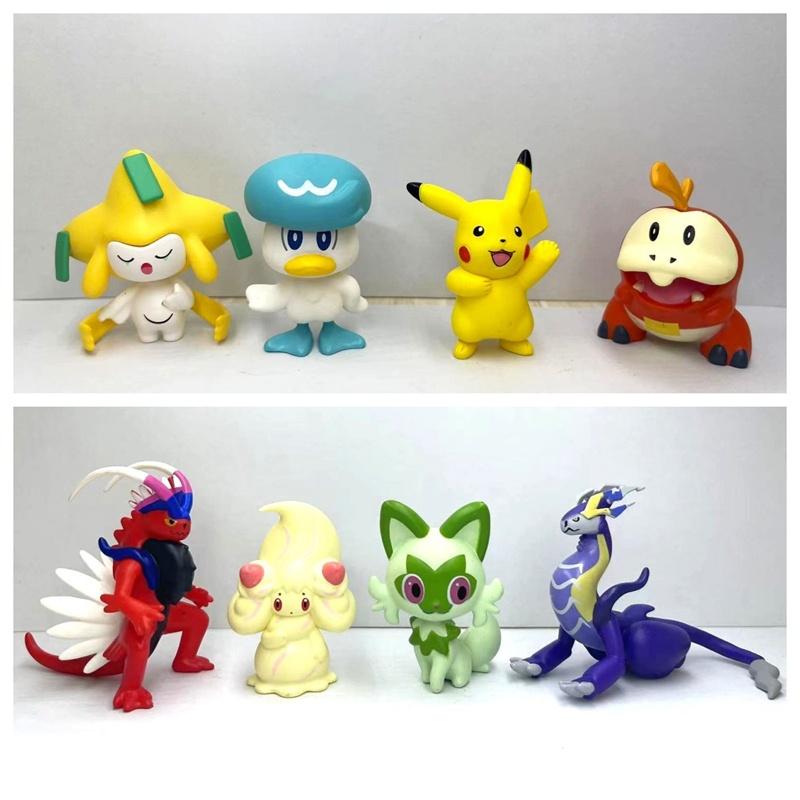 Set Of 8 Cartoon Pokemon Pikachu Mini Figures 5cm Size, Non-electric, Static Display