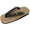 Edoten Geta Made in Genuine Hemp Zori Black Sponge Japanese Patterned Wave Size L Sandals, Japan, Outerwear, Japanese-Style Sandals, Sole,