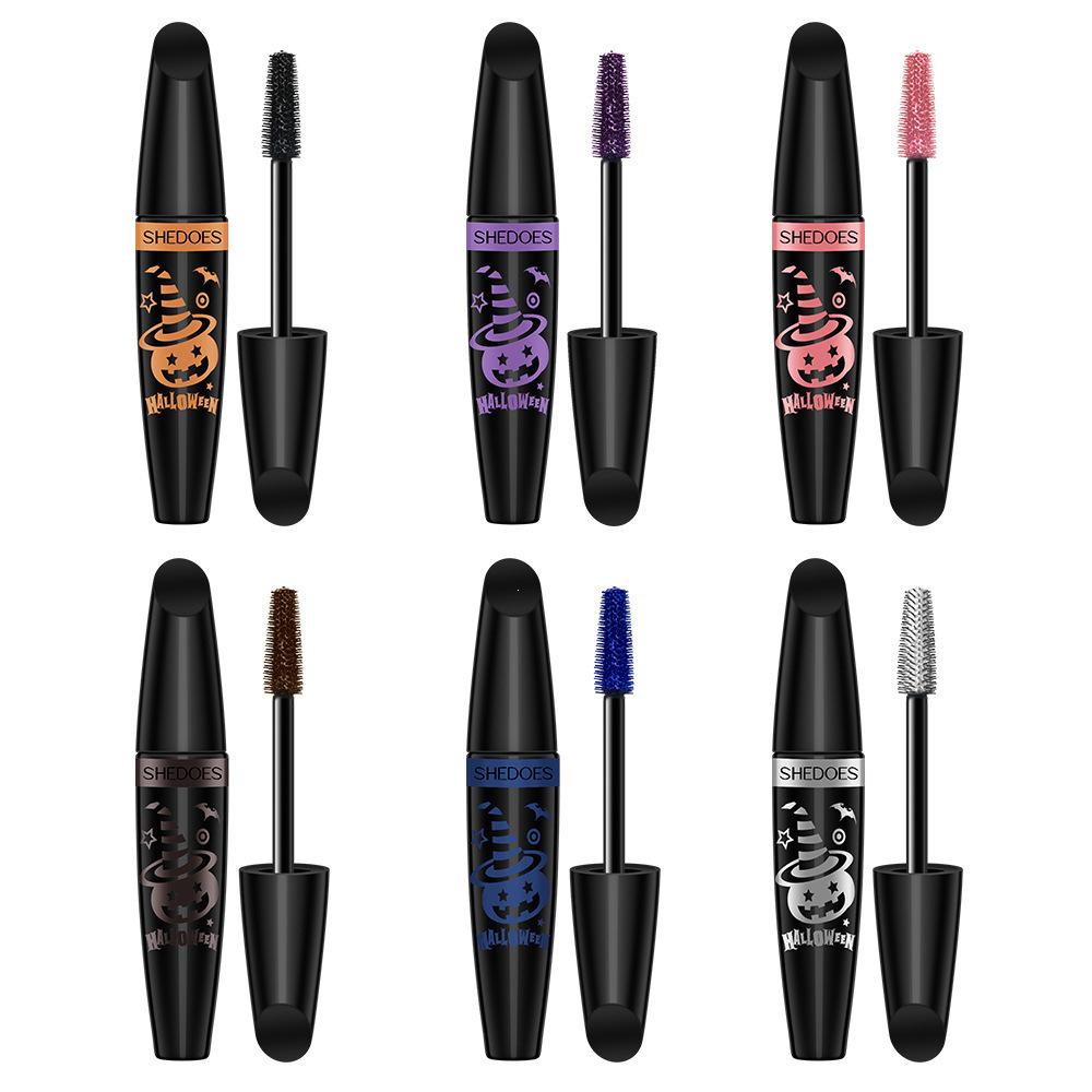 TK Halloween farbige Mascara: Sechs Farbtöne, Verdickend, Verlängernd, Wasserfest, Wischfest, Einfach zu entfernen
