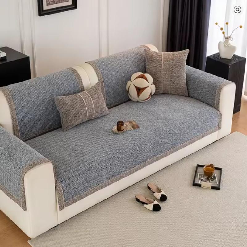 All-Season Anti-Slip Sofa Cushion Simple Leather Sofa Cover Cloth Towel Home Decorative Modern Luxury Living Room Couch Slipcover
