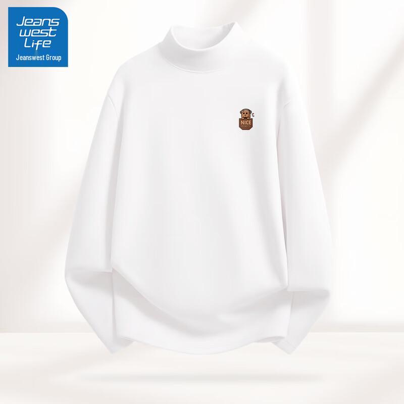 JEANSWEST LIFE Men's Fleece-Lined Thermal Half-High Collar Shirt