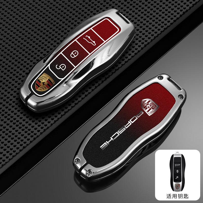 AFEBO1 Zinc Alloy Car Key Case Cover Protector Shell Smart Remote Accessories for Porsche 911 718 Panamera Macan Cayenne Boxster Cayman