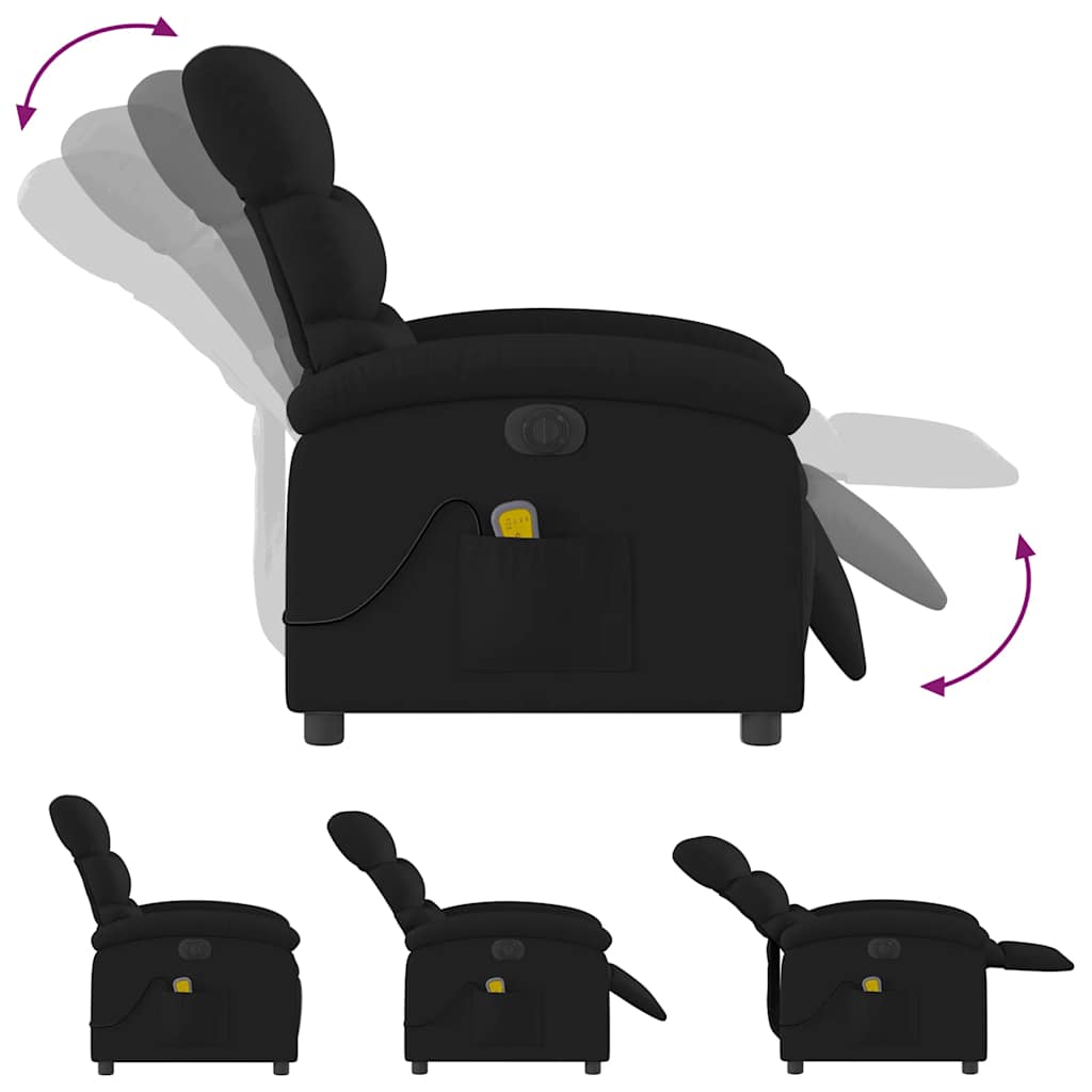 Vidaxl Foldable Massage Armchair, Electric, Black, Fabric