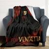 1pc V for Vendetta Flannel Throw Blanket - HD Printed Lightweight Soft Warm All-Season Blanket for Sofa, Bed, Travel, Camping 089