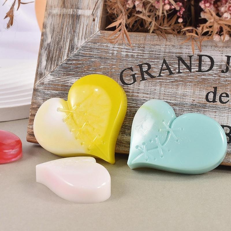 Porte-clés Cœur à coudre Moule en Silicone avec Trou Pendentif Porte-clés Moule Fait main Cadeau Saint-Valentin Anniversaire Bijoux