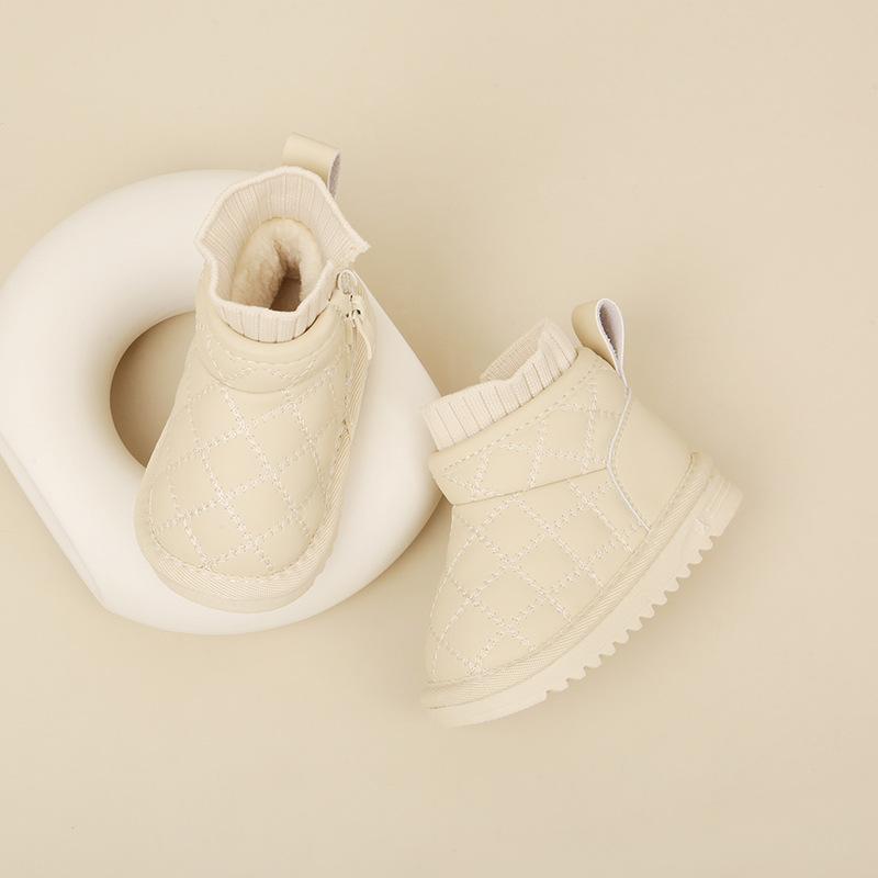 

Зимняя корейская версия детских ботинок для девочек, теплые зимние ботинки, бархатный хлопок, мягкая подошва для мальчиков factory order price 15-19 whole pieces (120 pairs) бежевый