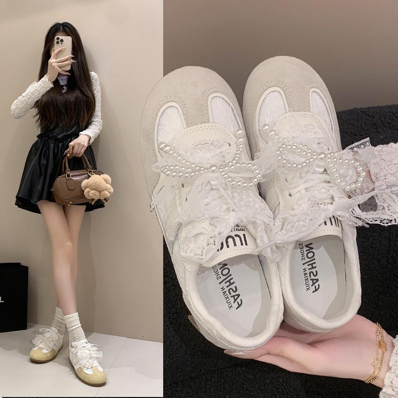 Niche flat-bottomed German training shoes women's 2025 summer new versatile mesh breathable casual sports shoes lace Forrest Gump shoes