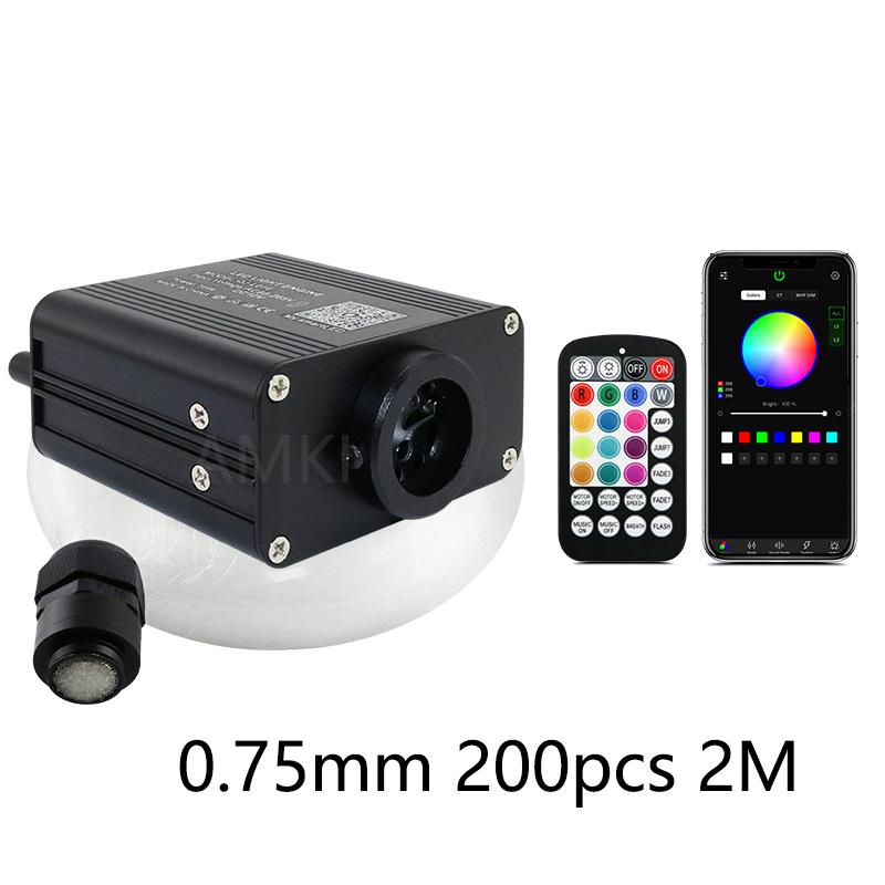 16W Twinkle Starry Sky Car Star Ceiling Light RGBW Fiber Optic Light Smart APP Bluetooth Car Roof Star Interior Atmosphere Light Car Cigarette plug