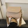 Semplici Borse a Spalla a Sella in Pelle PU Monocolore Borsa a Tracolla Cinturino Largo Patta Portafoglio e Borsa a Mano Per Donne Ragazze