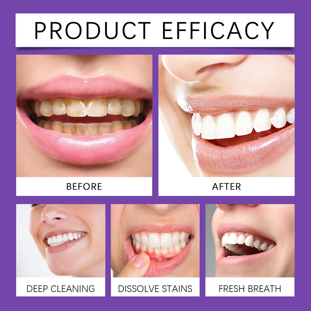 Purple Corrector Teeth Whitening Toothpaste Removal Tooth Stains Cleaning Oral Hygiene Bleaching Dental Fresh Breath Tooth Care