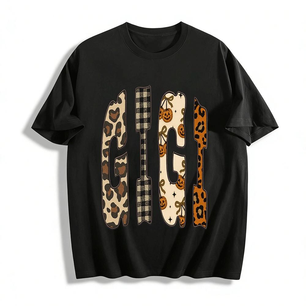 Halloween Themed Gigi Print Casual Top Pure cotton T-shirt XXS