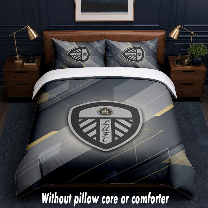 Juego de Ropa de Cama con Diseño del Leeds United 1 Funda Nórdica + 2 Fundas de Almohada Suave Transpirable Ropa de Cama para el Hogar