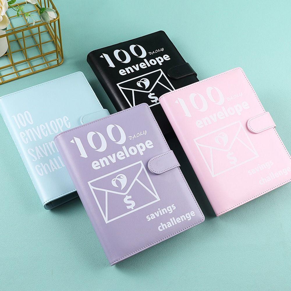 

A5 Envelope Challenge Binder with Cash Envelopes Savings Book Couples синій