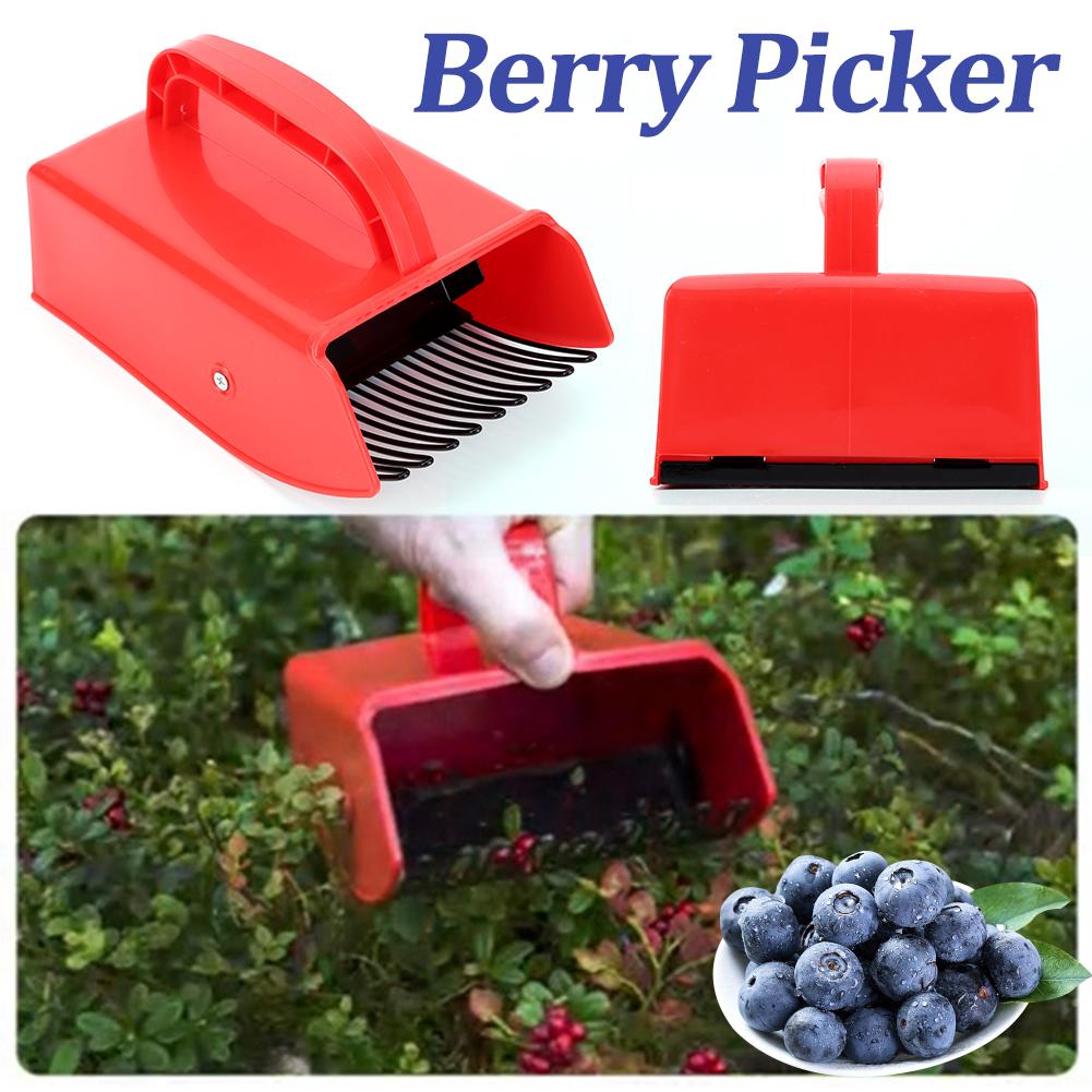 Berry Picker Ergonomic Berry Pick Rake with Metal Comb Plastic Blueberry Picker Scoop with Ergonomic Handle for Blueberries
