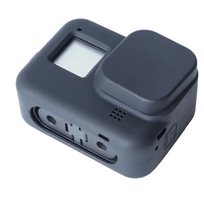 Funda protectora de silicona para GoPro Hero 8, película protectora de pantalla de vidrio templado negra, tapa de lente, accesorio para Go Pro 8