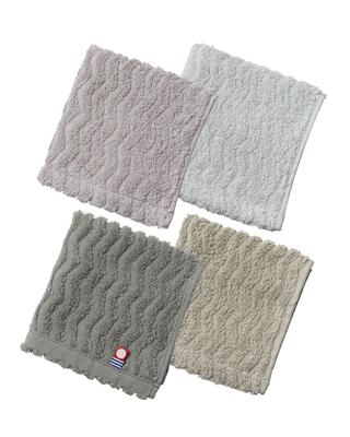 Imabari Hand Set of Medium 22cm Made In Moffin Towel Individually Wrapped of Assorted [aso] Towels, 4, Thick, Square, 100% Cotton, Japan,