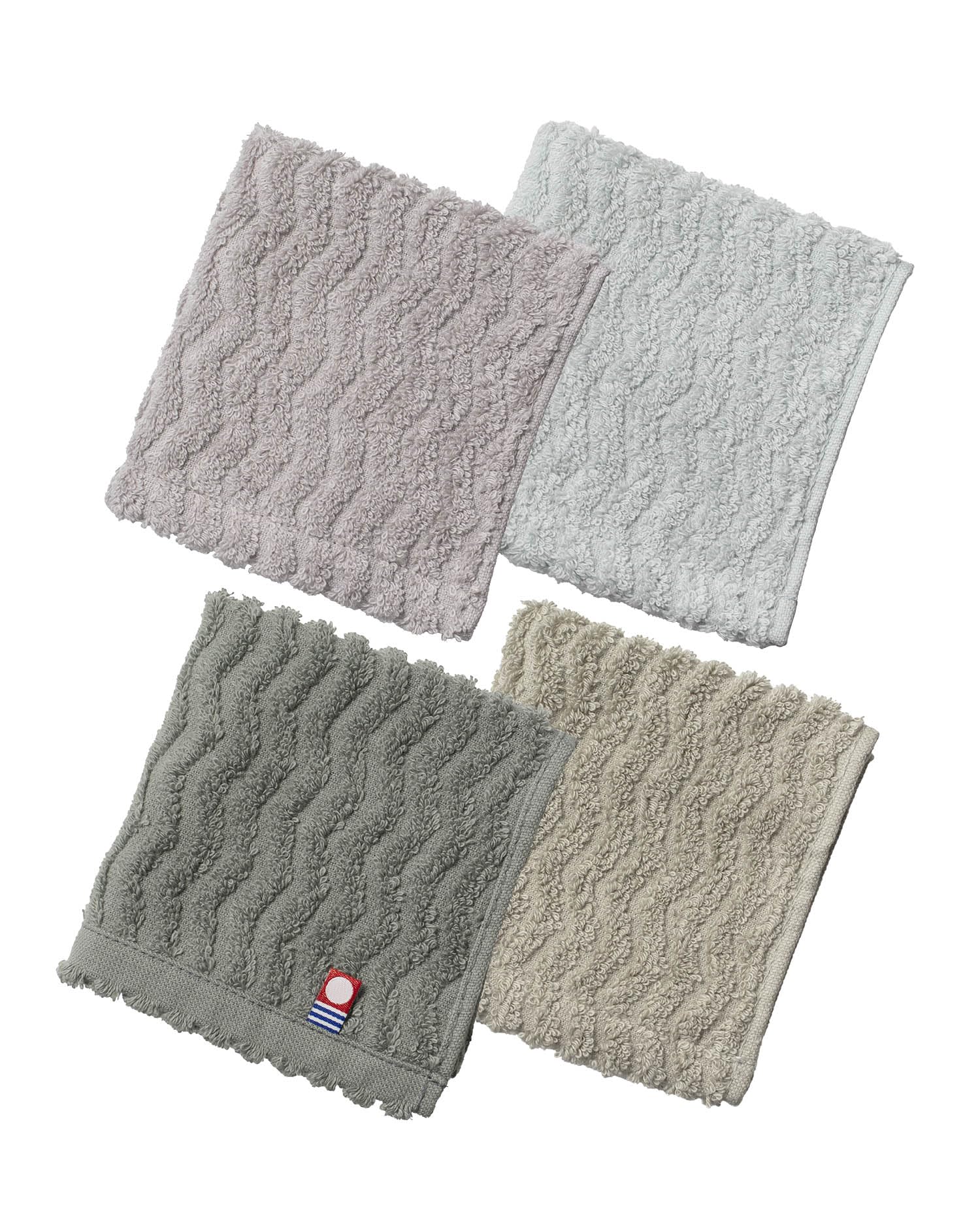 

Imabari Hand Set of Medium 22cm Made in Moffin Towel Individually Wrapped of Assorted [aso] Towels, 4, Thick, Square, 100% Cotton, Japan,