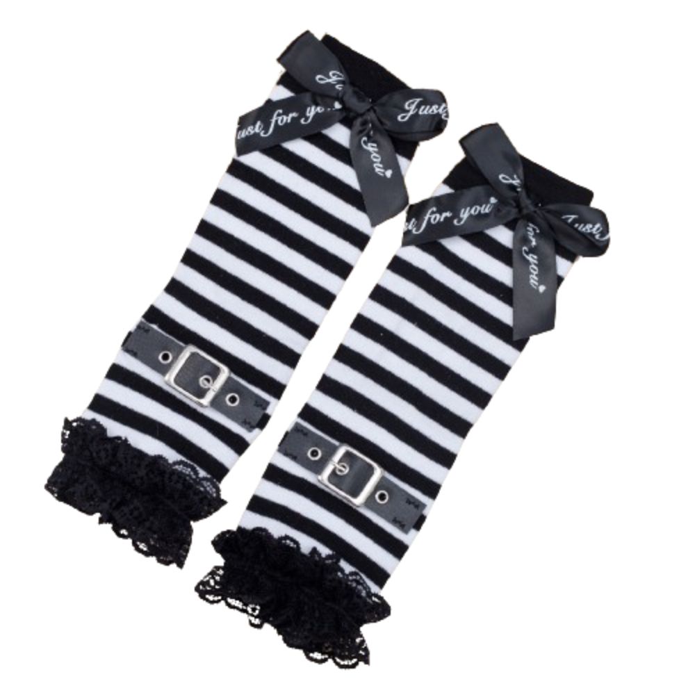 

Bowknot Warm Hand Sleeve Elastic Arm Warmers Streetwear Y2K Warm Sleeves Black Gothic