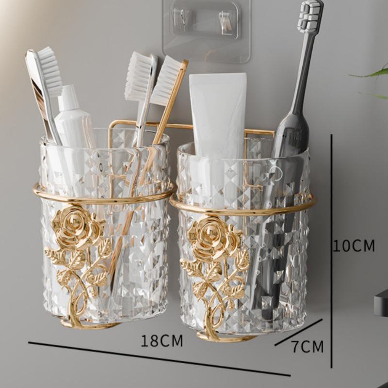 

Роскошная полка для хранения зубной пасты в ванной комнате, настенное крепление/настольный держатель для домашних туалетных принадлежностей, организуйте аксессуары