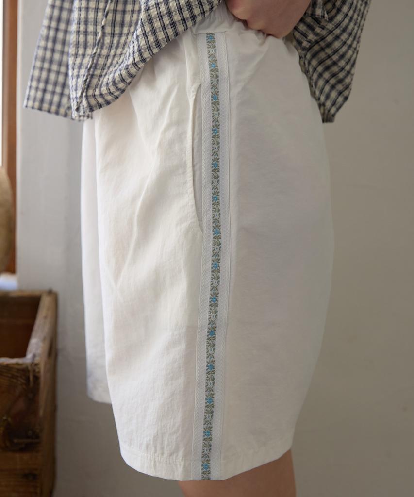 WIOE Floral Taping Nylon Short_White