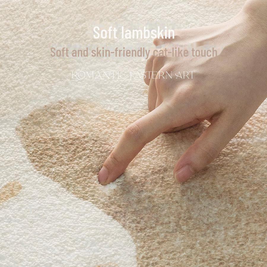 Wabi-Sabi Lambskin Carpet: Thick, Long Strip for Bedroom, Sofa, or Coffee Table