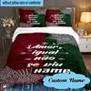 Custom Name Love Equality Fluminense Bedding Set 3pcs, Bedding Set Including 1pc Duvet Cover And 2pcs Pillowcases for Bedroom, Dormitory Gift