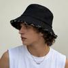 Korean Retro Washed Denim Bucket Hat Adult Sun Protection Large Head Circumference