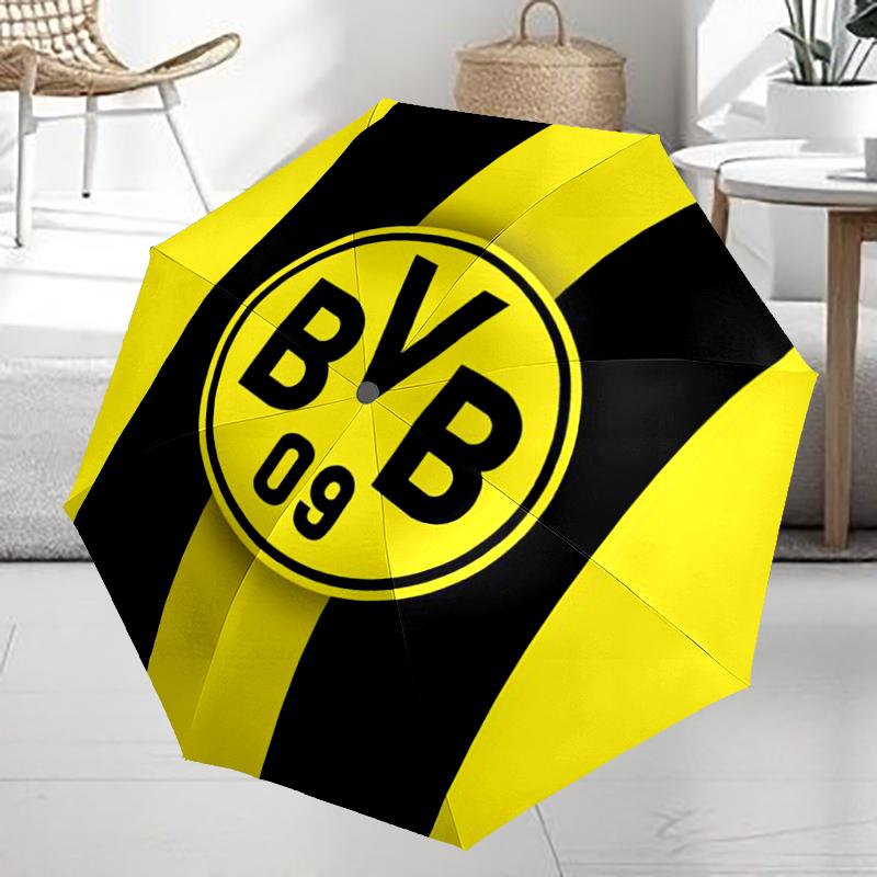 Borussia Dortmund Theme Automatic Umbrella, Lightweight & Portable, 8 Rib, Perfect for Outdoor Travel, Birthdays, Christmas, Gifts.
