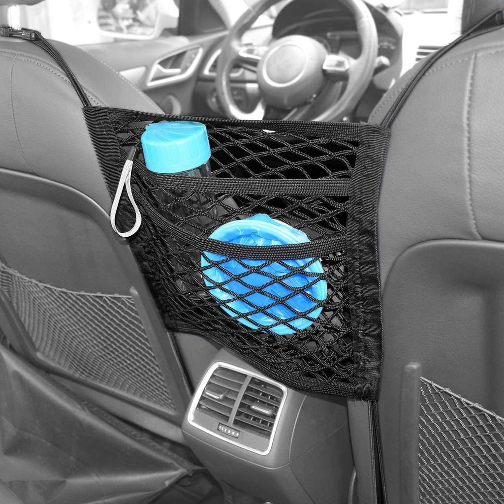 Universal Car Organizer Seat Back Storage Elastic Car Mesh Net Bag Between Bag Luggage Holder Pocket for Auto Cars 30*23CM