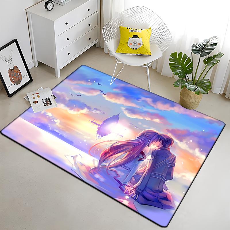 Hot Anime SAO Sword Art Online Modern House Living Room Floor Matte Bedroom Carpet Art Poster Mat Pattern Decorative Square Rug