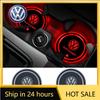 2026 New For VOLKSWAGEN VW 2pcs Car Luminous Coasters Water Cup Mat Holder Auto Styling For Volkswagen VW GTI Jetta Golf Beetle