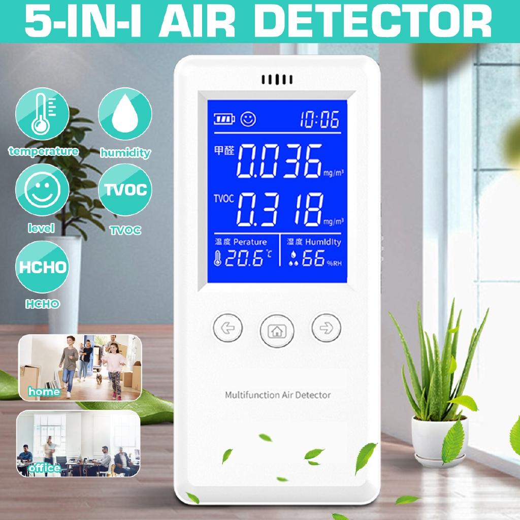 

Белый цифровой ЖК-детектор формальдегида, термометр, гигрометр, тестер HCHO/TVOC, монитор качества воздуха, анализатор газа