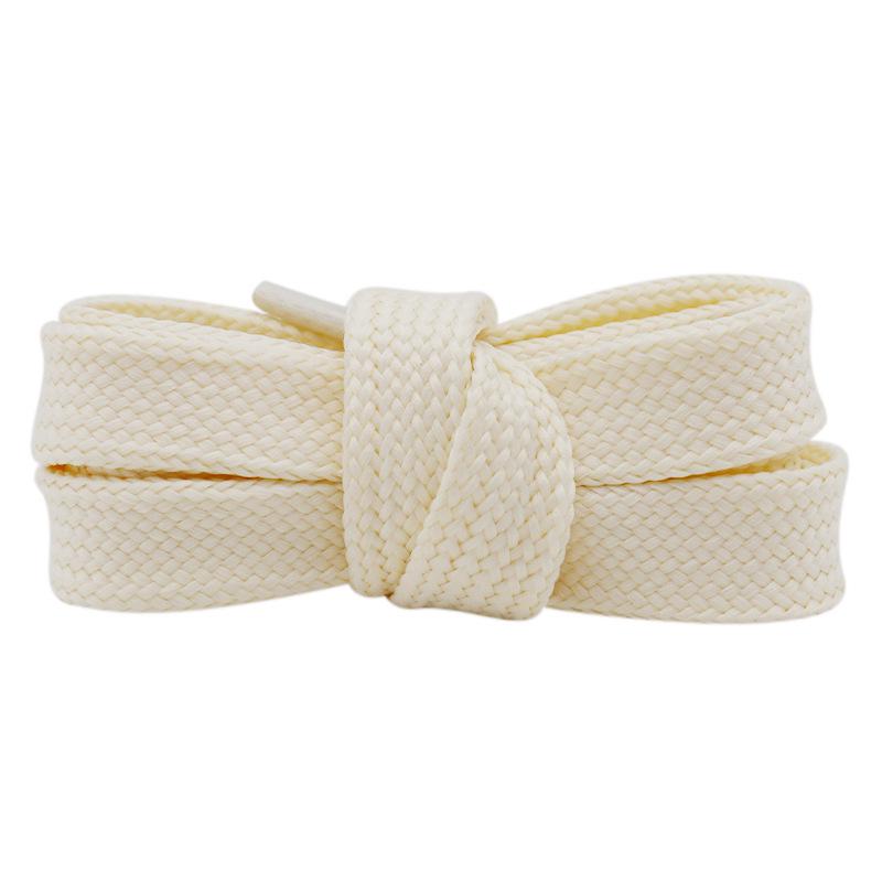 Kurojin McQueen 1.8cm Wide Flat Canvas Shoelaces - Solid Color Casual Sports Shoes