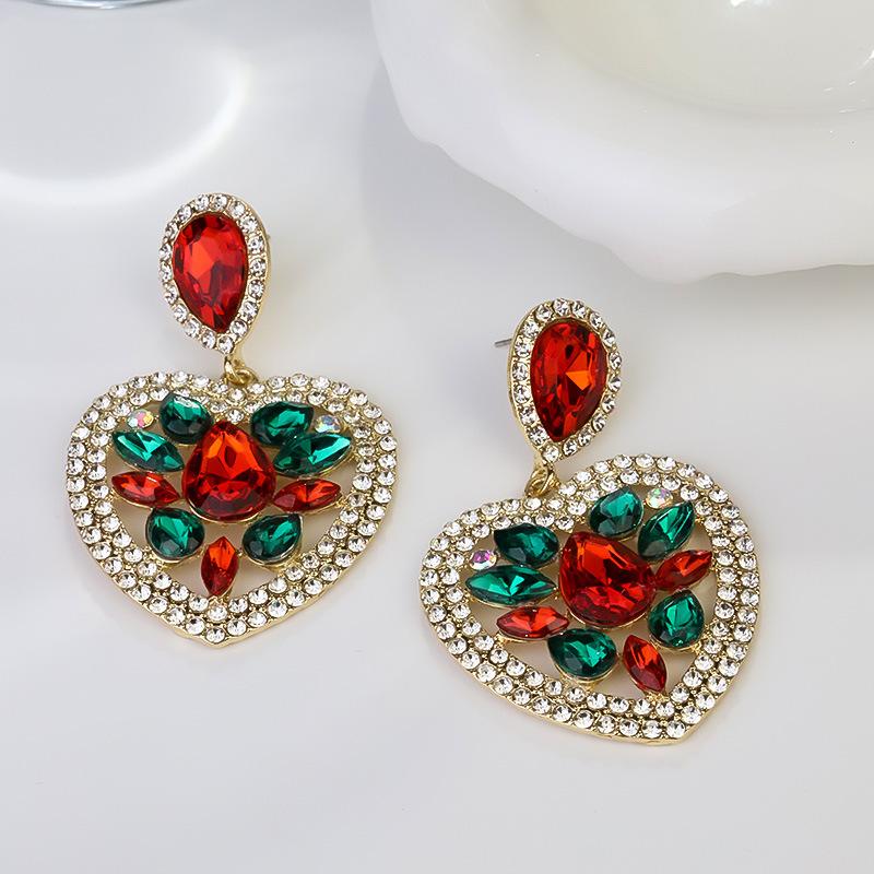 Boucles d'oreilles pendantes Zircon Fleur Colorée pour Femmes, Boucles d'oreilles pendantes Statement pour Fête & Usage Quotidien