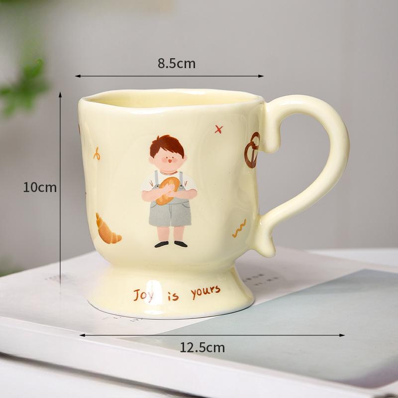 

Молочный Фуфу Парная Кружка Набор Чашек из Высококачественной Керамики Бытовая Чашка для Воды Овсянка Завтрак Специальная Молочная Чашка 300ml