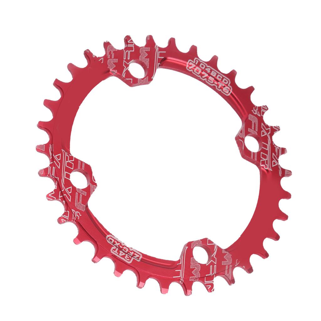 FMFXTR Bike Narrow Wide Chainring Bicycle 104 BCD 34T Round Single Chainring for Mountain Bicycle Road BikeRed