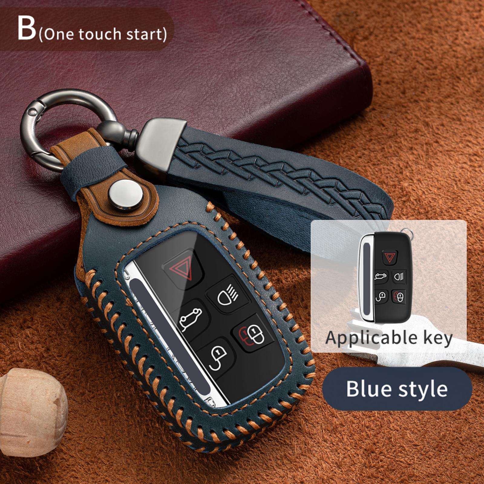 

Кожаный чехол для ключей Crazy Horse для LandRover Range Sport Velar Evoque Freelander2 Discovery Jaguar XF XJ XJL XE