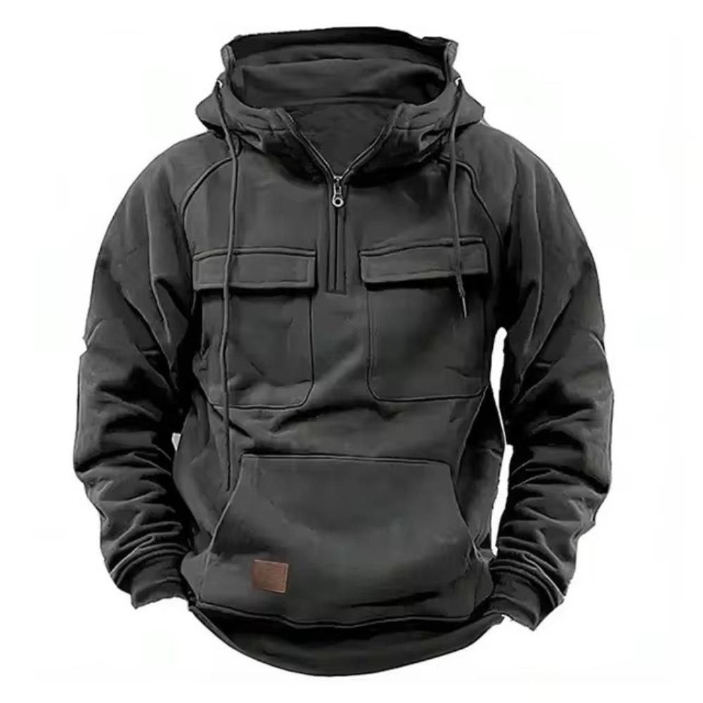 Podzim Zima Mikiny Pánské Zip Patchwork Teplé fleecové mikiny Vícekaps Pánská Móda Bunda s kapucí Silná outdoorová mikina