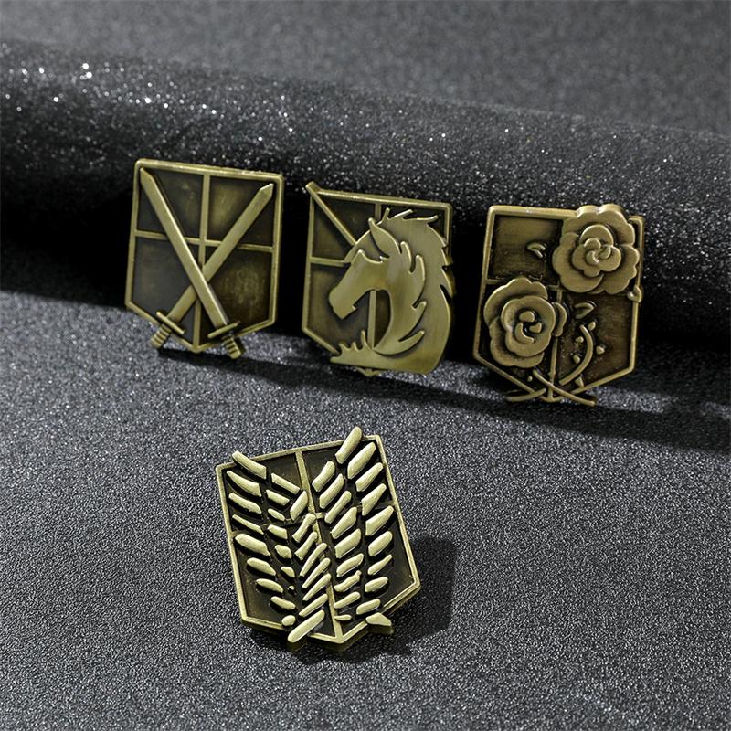 Anime Attack On Titan Brooch Pin Wings of Liberty Freedom Scout Regiment Legion Survey Recon Corp Eren Badge Anime Jewelry