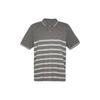 Striped Button Straight-Cut Polo Shirt Men Tops Gray C3121-LEB