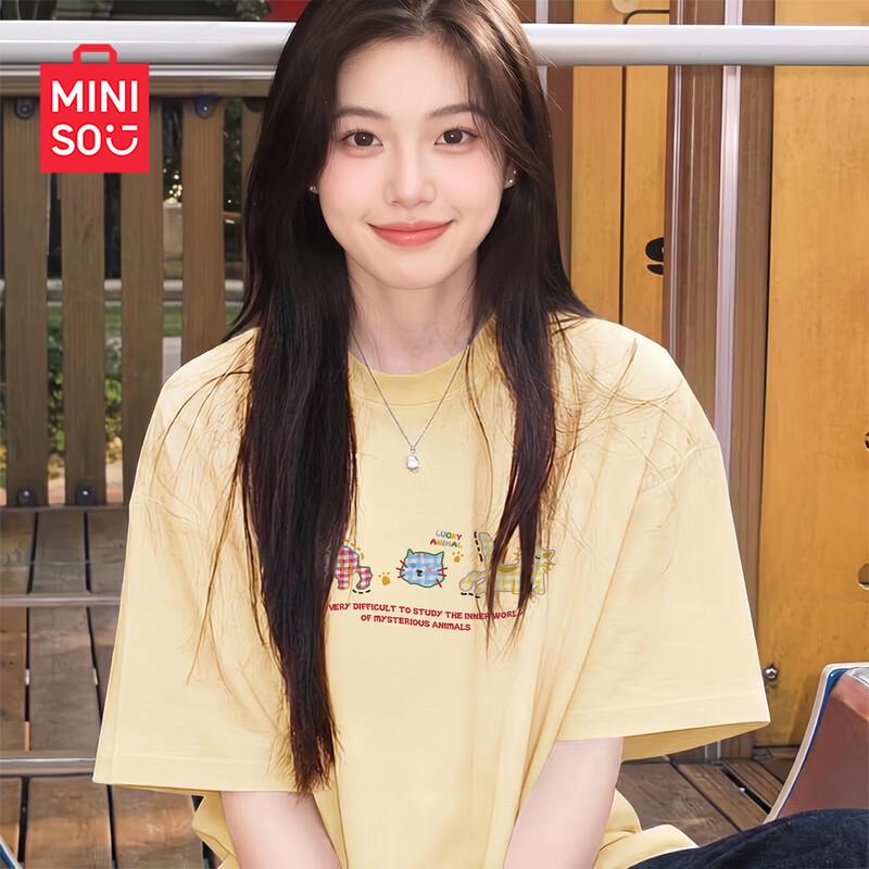 MINISO Women's 2026 Summer Cotton Relaxed Fit T-shirt