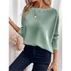 Women S Waffle Knit Off Shoulder Long Sleeve Pullover Top