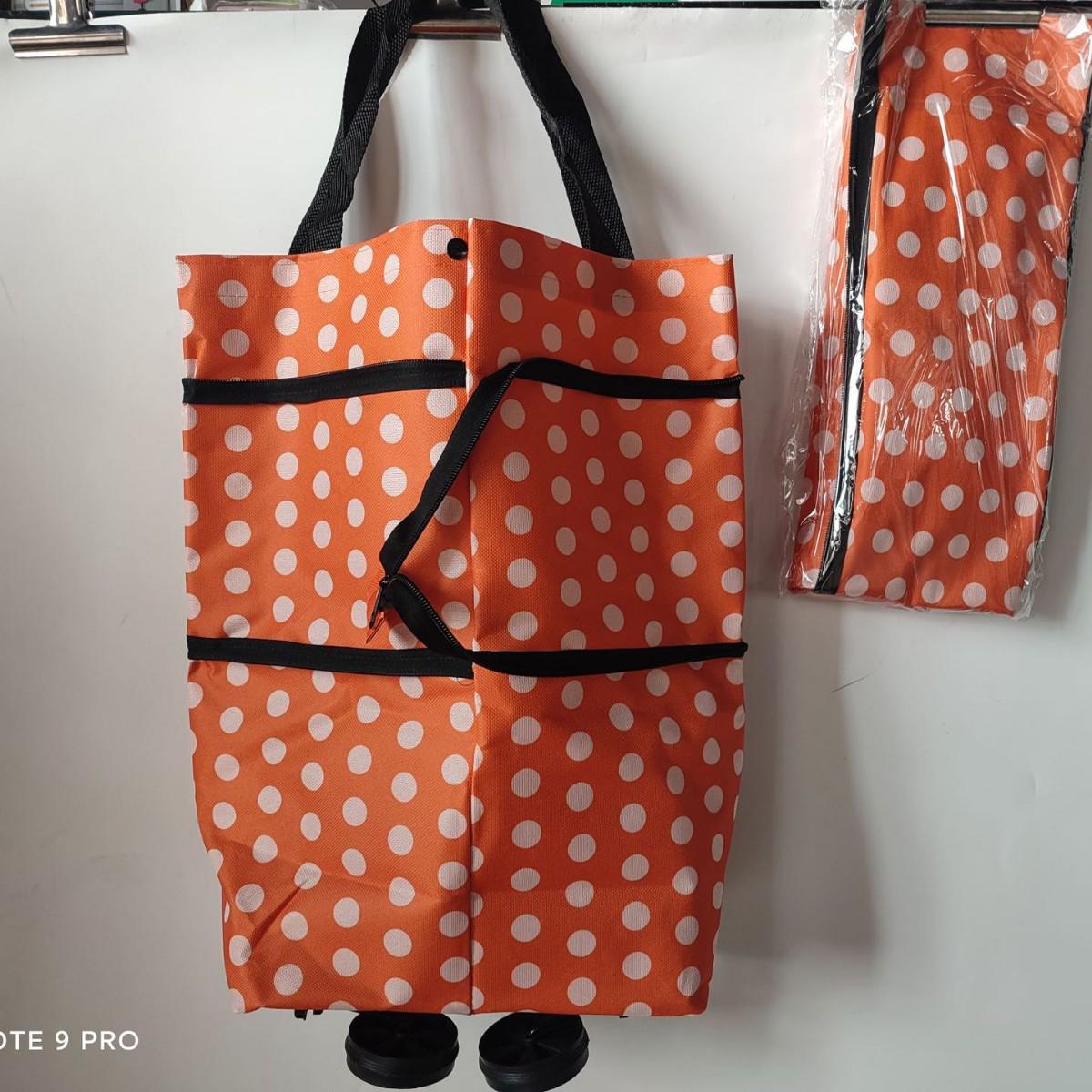 Складная полиэстеровая тележка для покупок на колесах - Портативная сумка-тележка