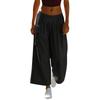 Women's Loose Wide-leg Sweatpants, With Drawstring Pockets, Elastic Waistband, Three-quarter Length, Hiking Pants