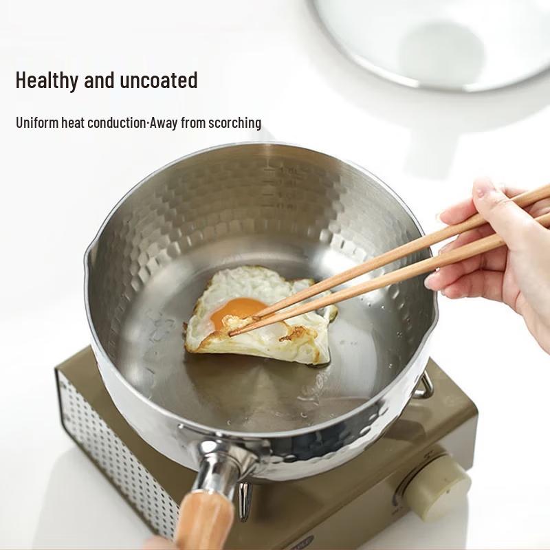 Hefeng Series 18cm Uncoated 304 Stainless Steel Yukihira Pot