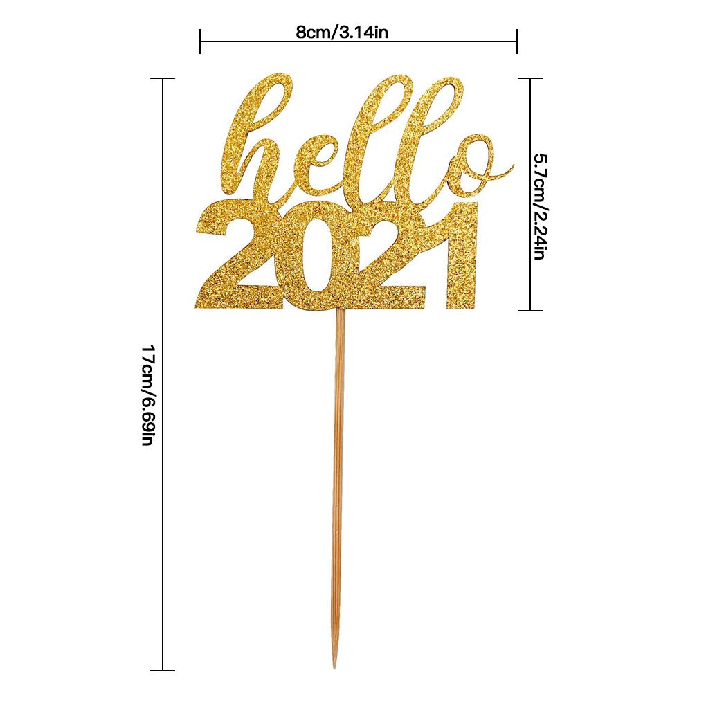 12Pcs Hello 2021 Cake Topper Birthday Cake Dessert DIY Party Decoration for Kids Women Men