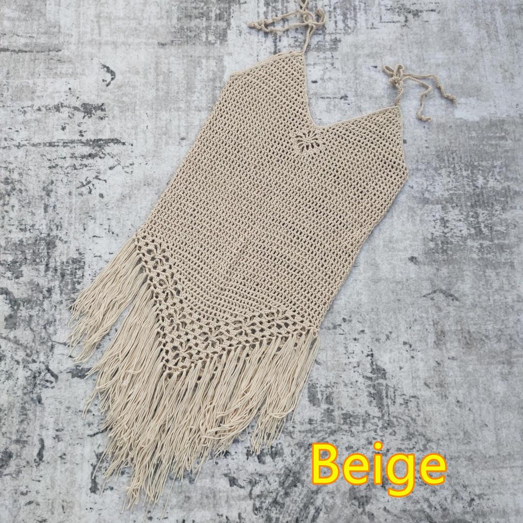 Handgefertigtes Häkel-Quasten-Strand-Hochzeitskleid Bikini-Überwurf
