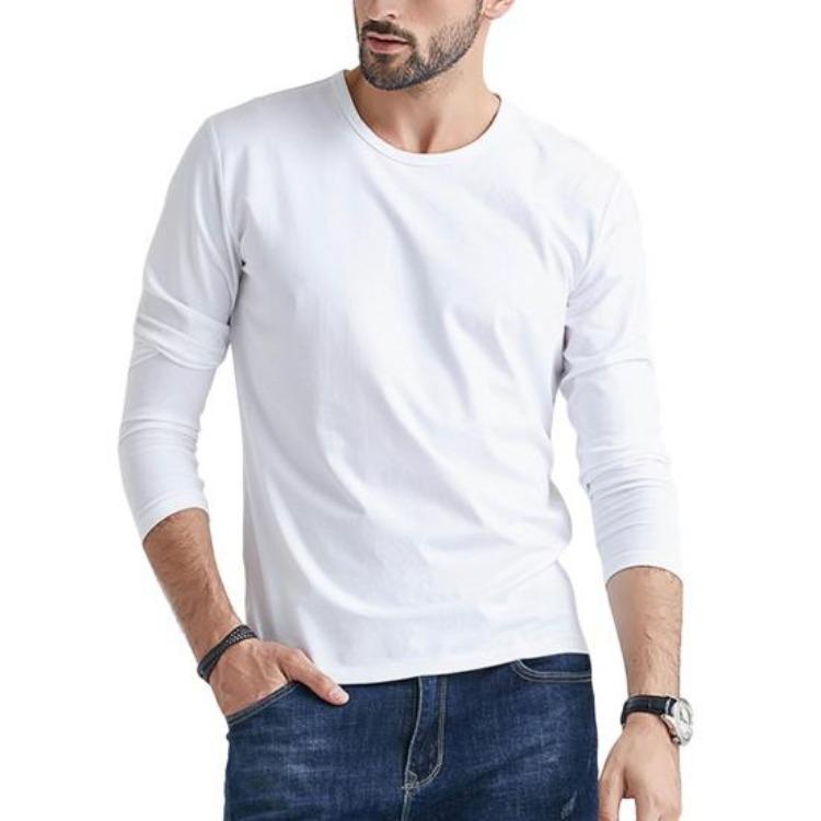 

Men Plus Size Loose Fit T-Shirt Long Sleeve Round Neck Solid Color Pullover Top Simple Style for Sport Daily Wear Travel XXXXXL білий